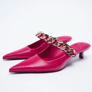 Zara hot pink mile with chain detailing